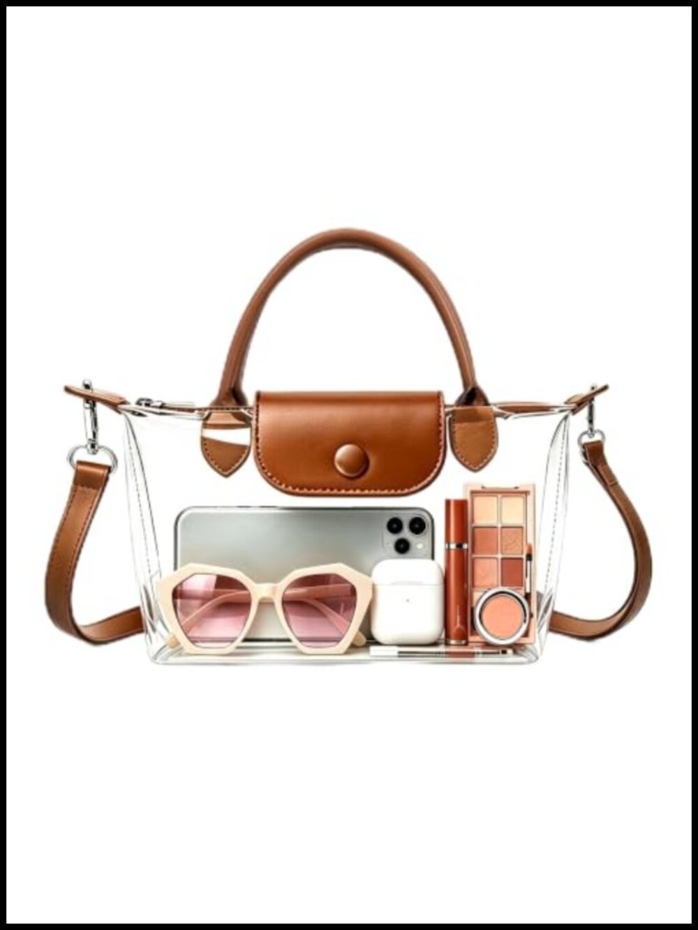 Clear Stadium Approved Crossbody Bag TPU Faux Leather Women's